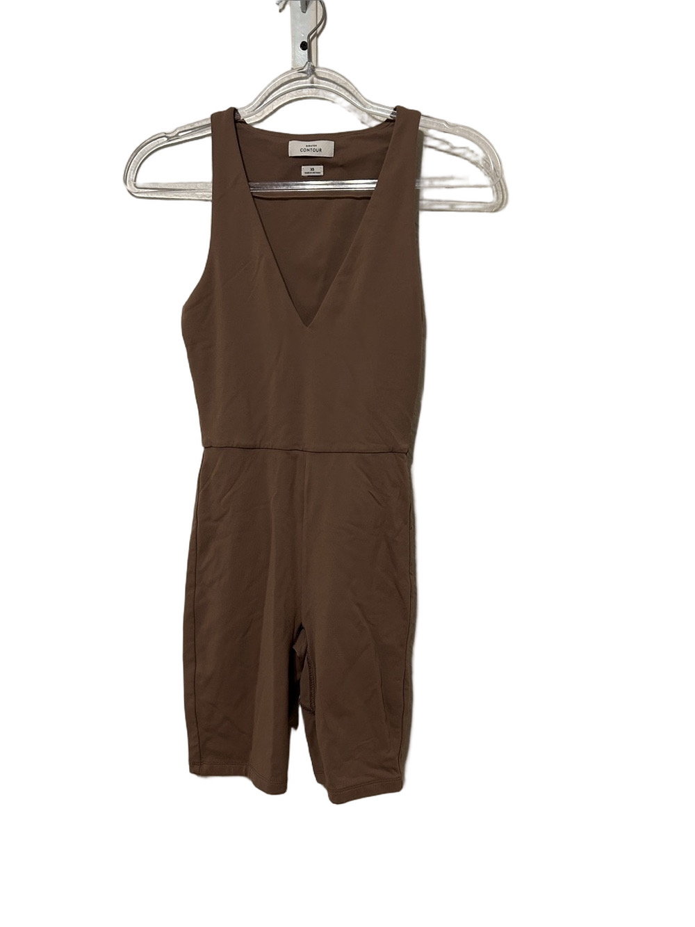 🎀BABATON CONTOUR Brown V-Neck Sleeveless bodysuit Romper size XS GUC